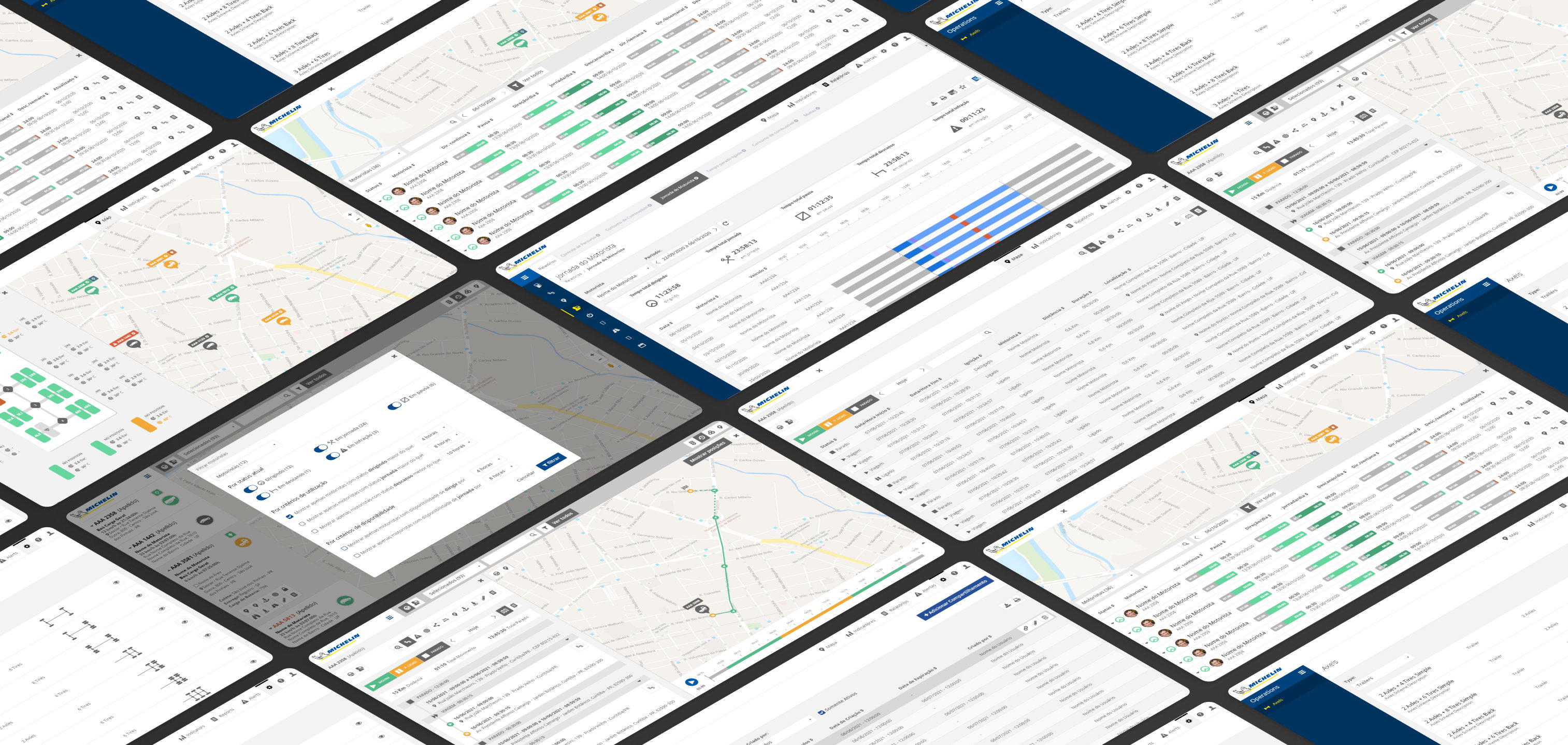 Telas do sistema Michelin Conected Fleet Sasweb 2