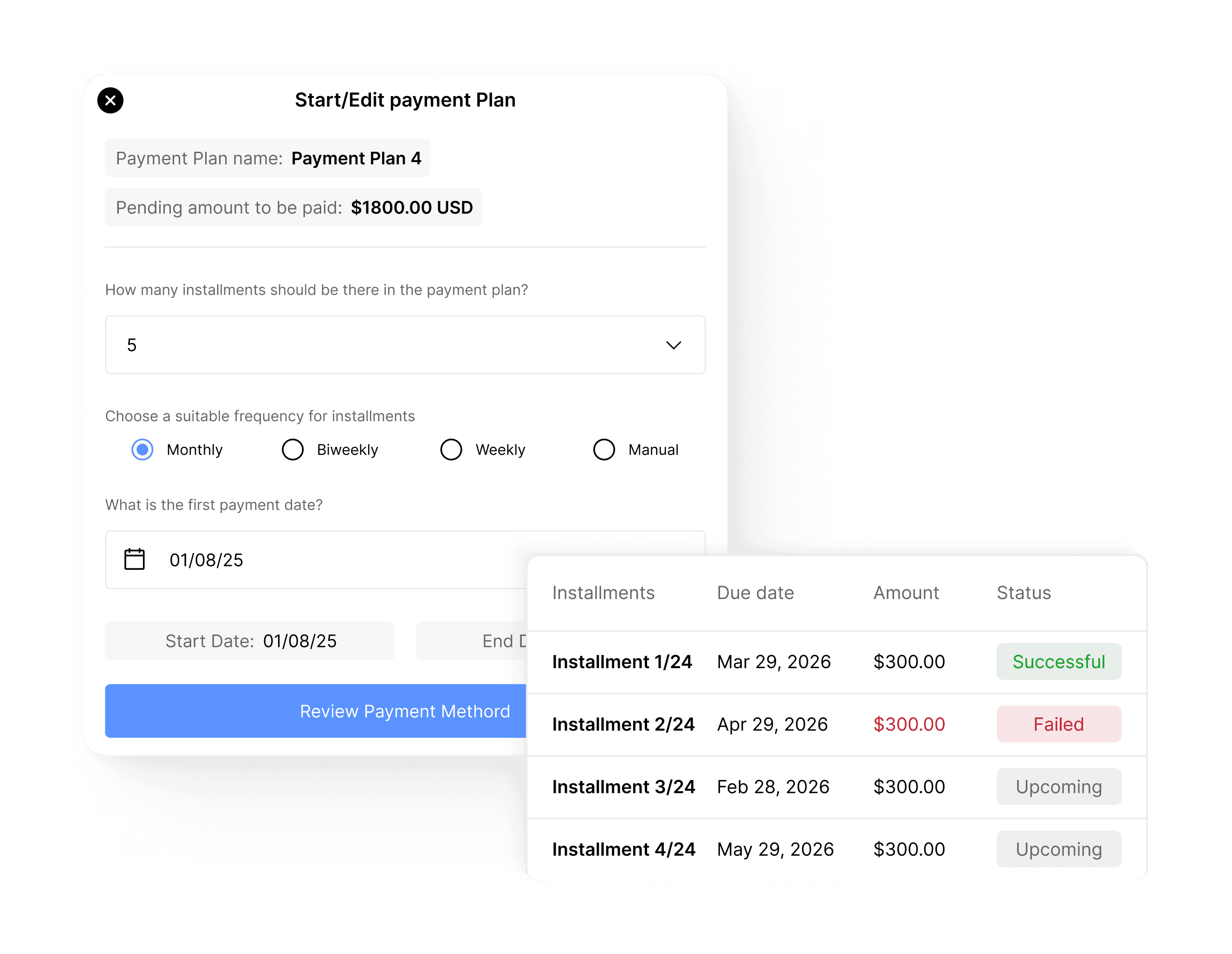 Easy payments and payment plan setup for clients image