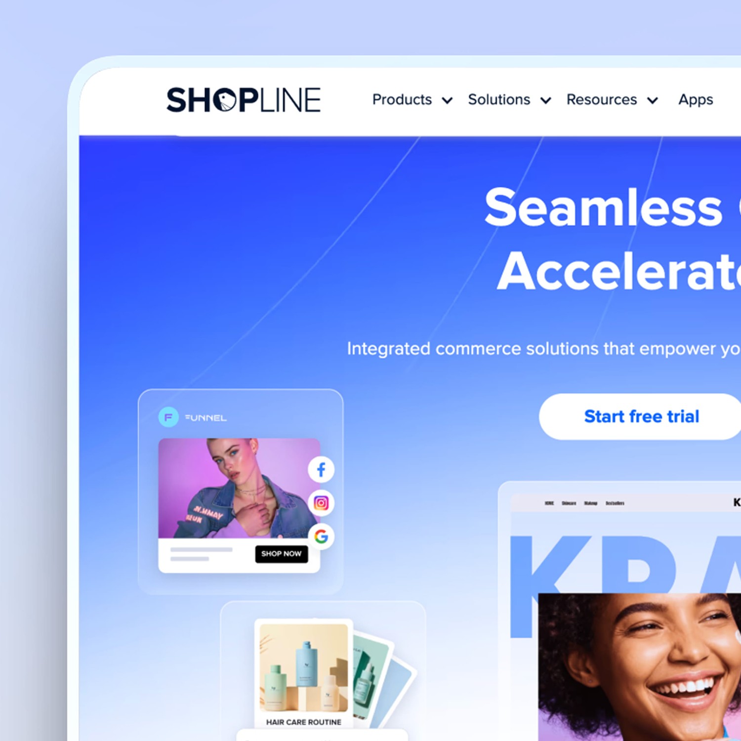 Shopline's Homepage Screen