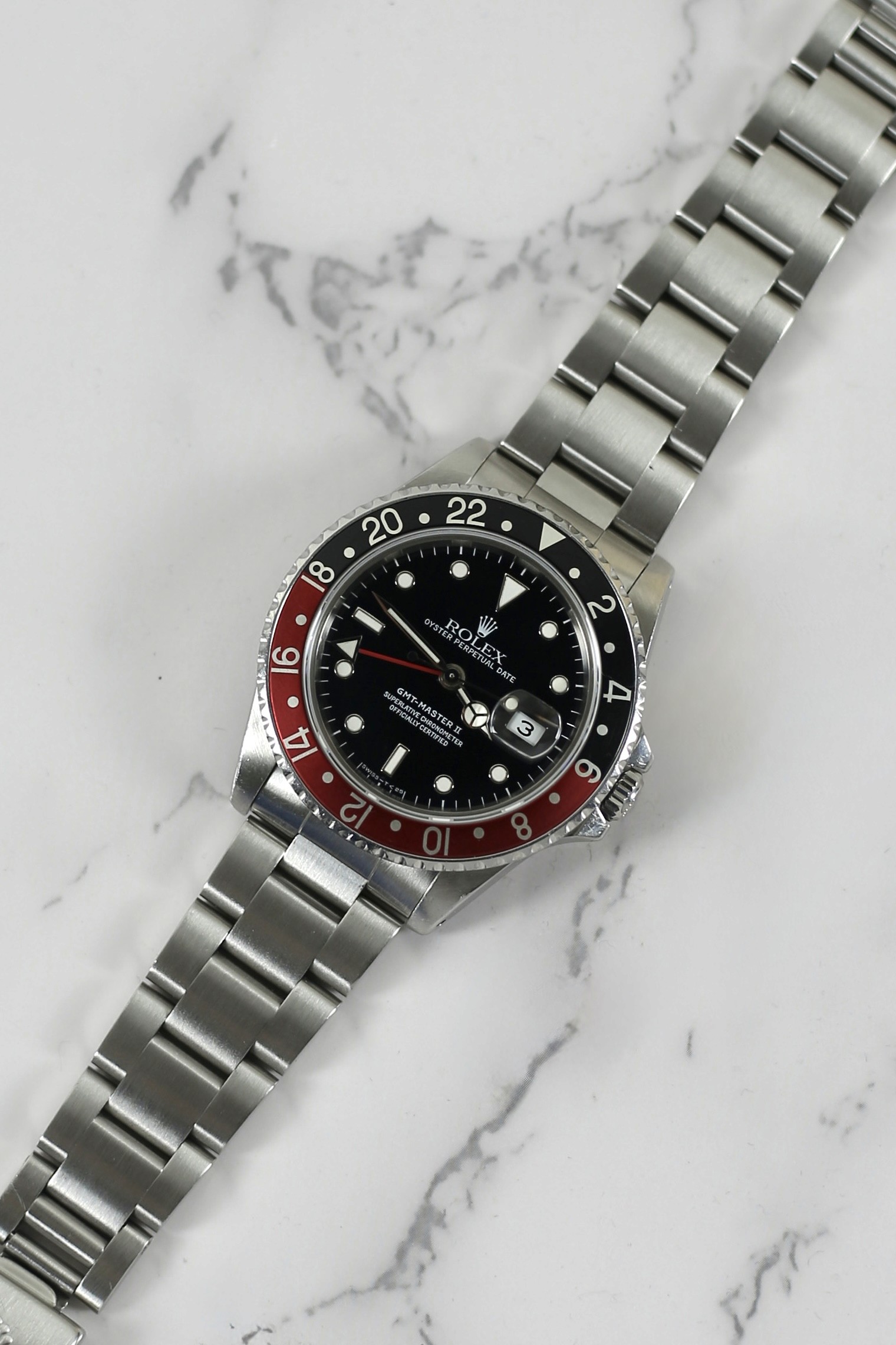 GMT MASTER II "COKE" BLACK & RED BEZEL WITH CERTIFICATE OF AUTHENTICITY
