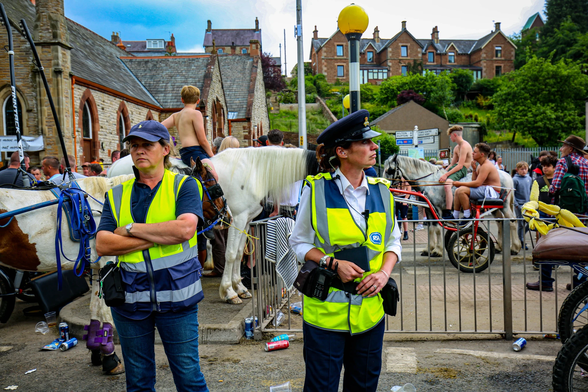 Police officers in hi-vis at Appleby Fair