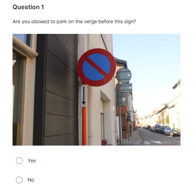 Sample theory exam for driving licence B as in the real exam