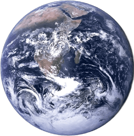 Earth with clouds above the African continent (Background Removed)