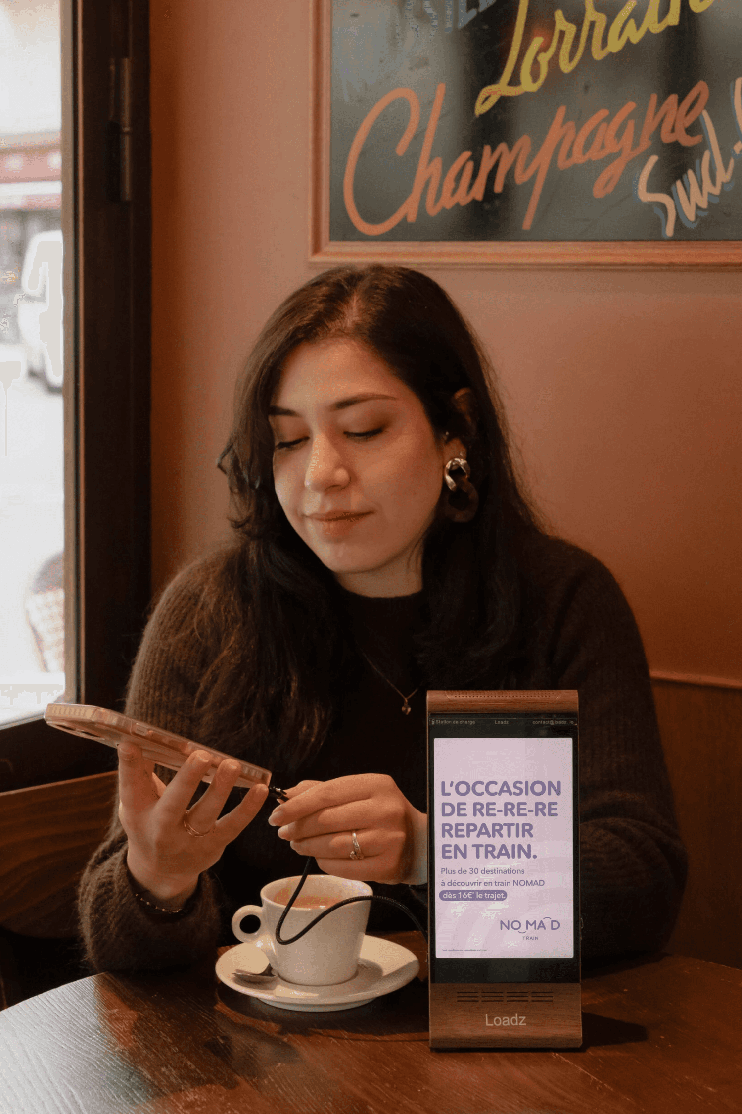 Two men in dress shirts stand against a striped background. One adjusts his tie, both look thoughtful and focused, conveying a professional tone.
