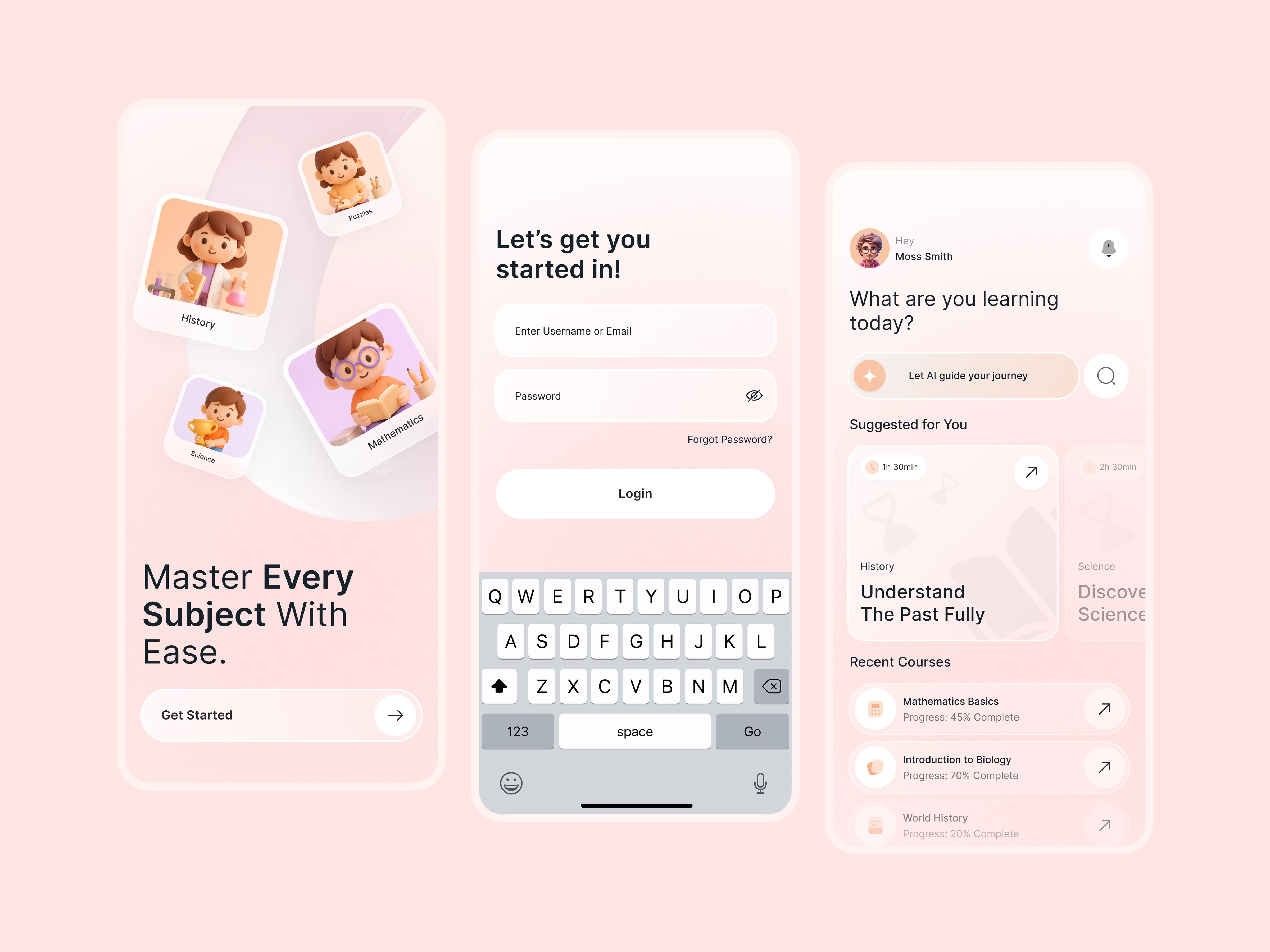 Smart home control app with room dashboard and device controls.
