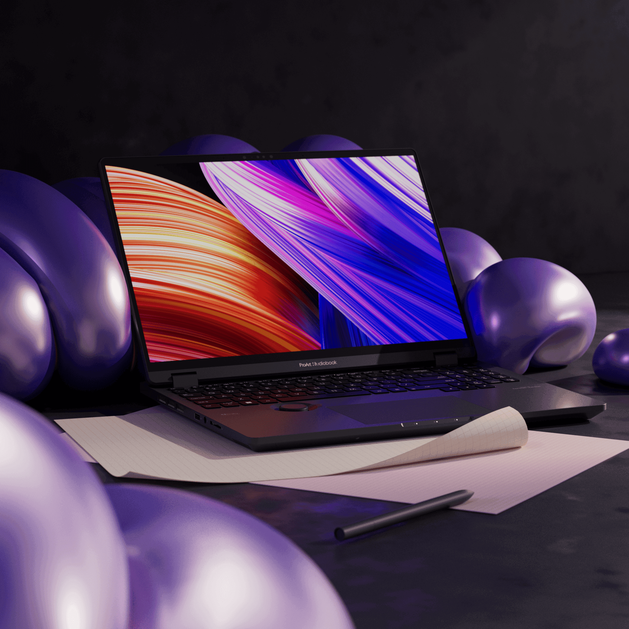 High-end 3D scene showcasing ASUS ProArt performance tools by Este Studio