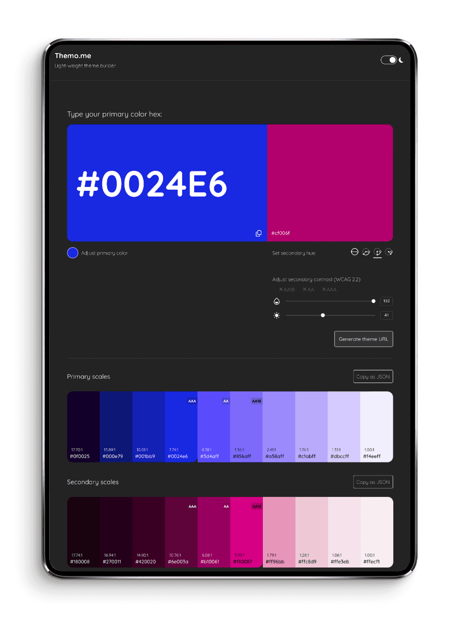 Themo webapp on iPad