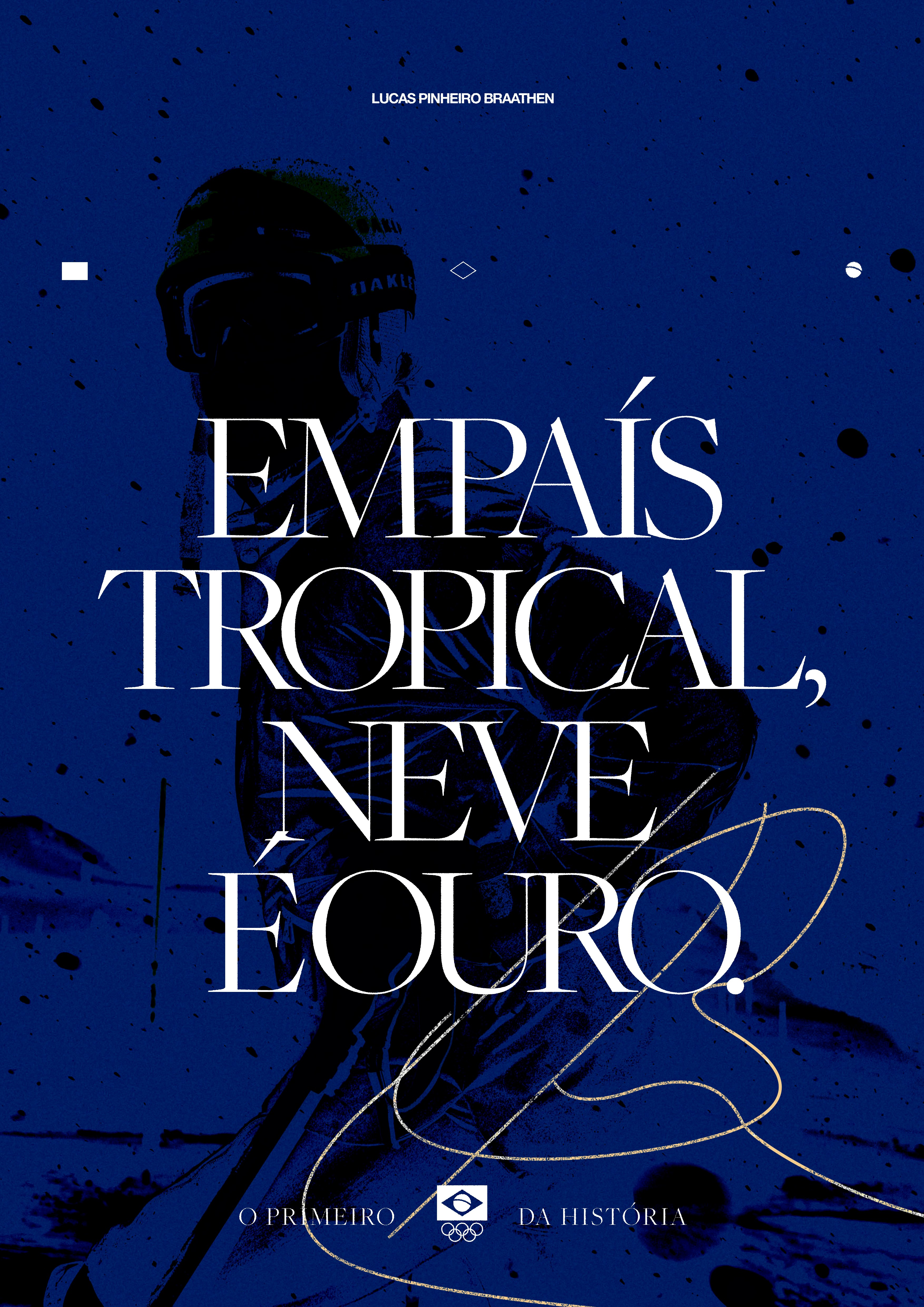 All-type advertisement showing a stylized portrait of Lucas Pinheiro Braathen.