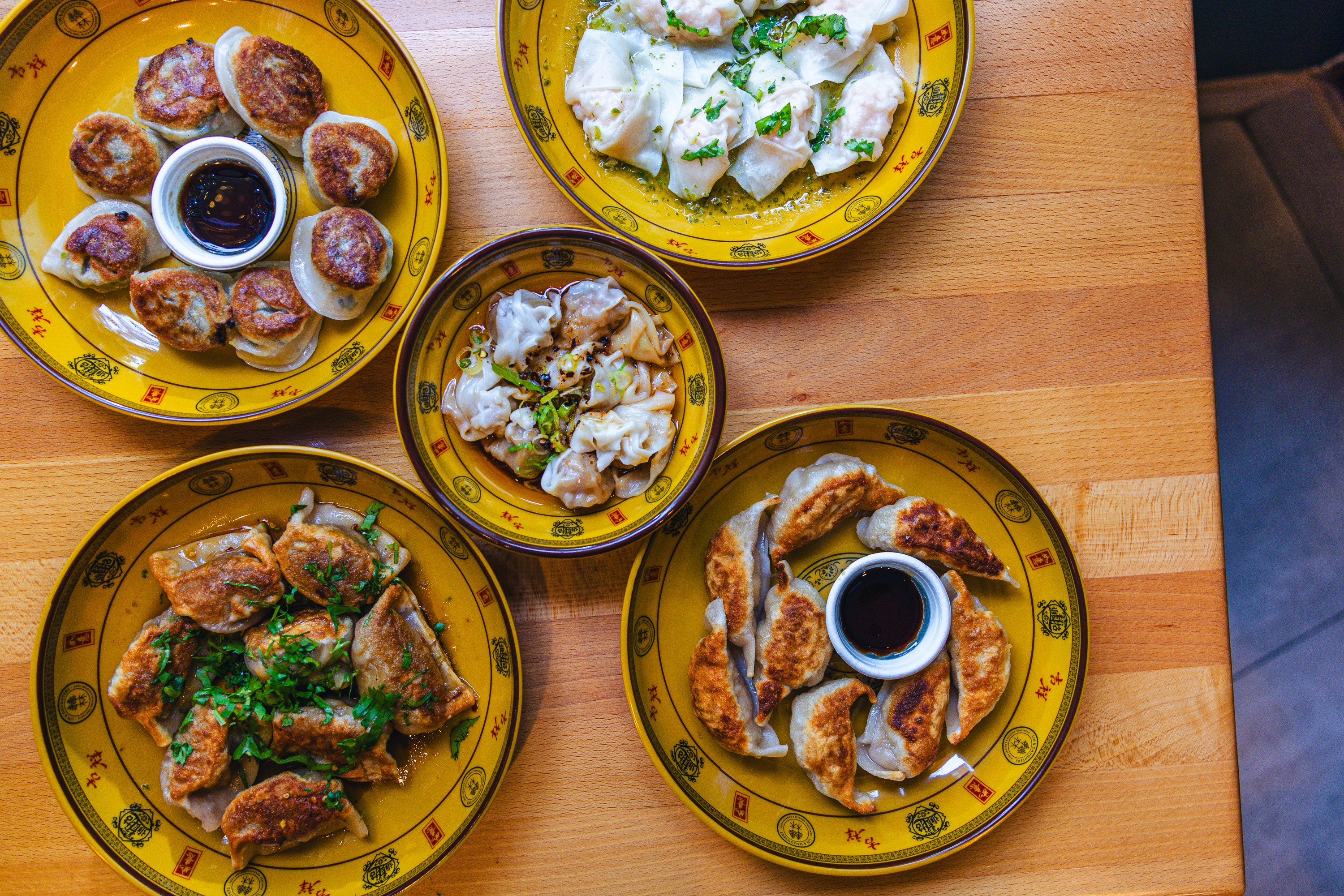 Catering spread of Chinese dishes