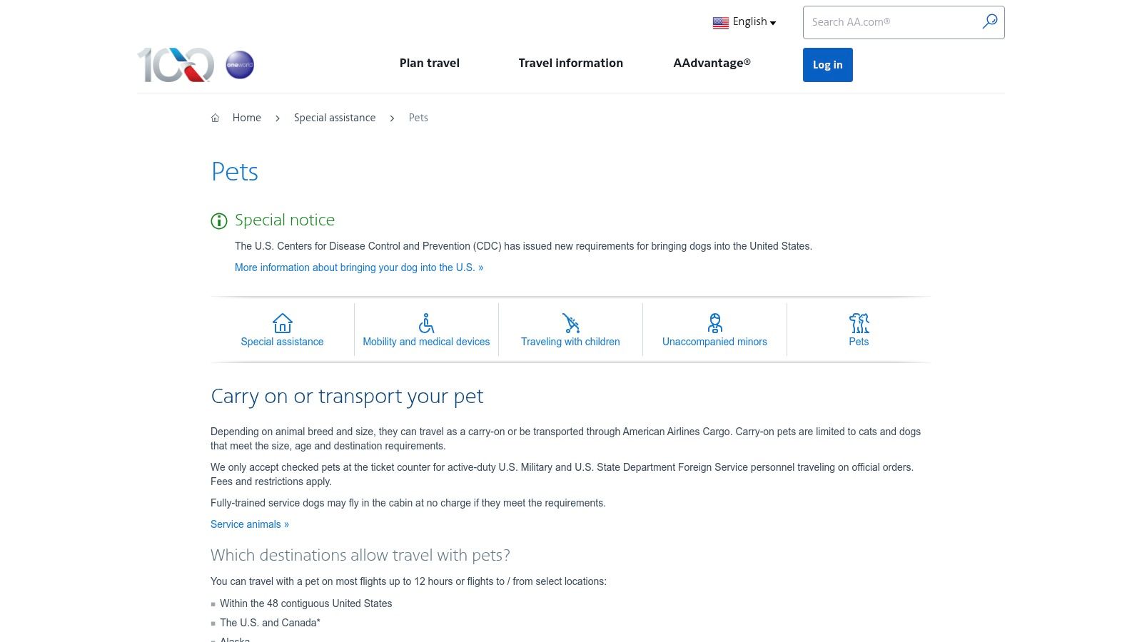 American Airlines – Carry-On Pets