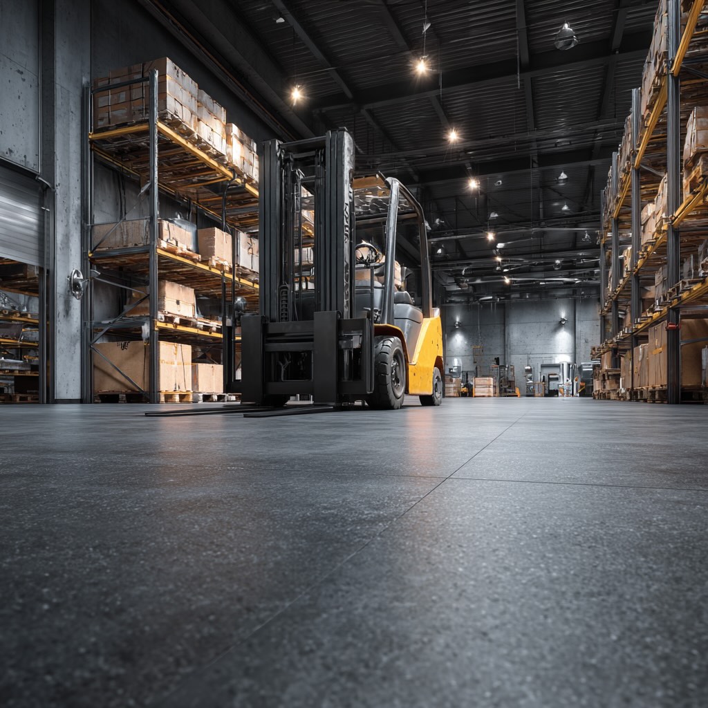 softdek gulv inne på et lagerrom