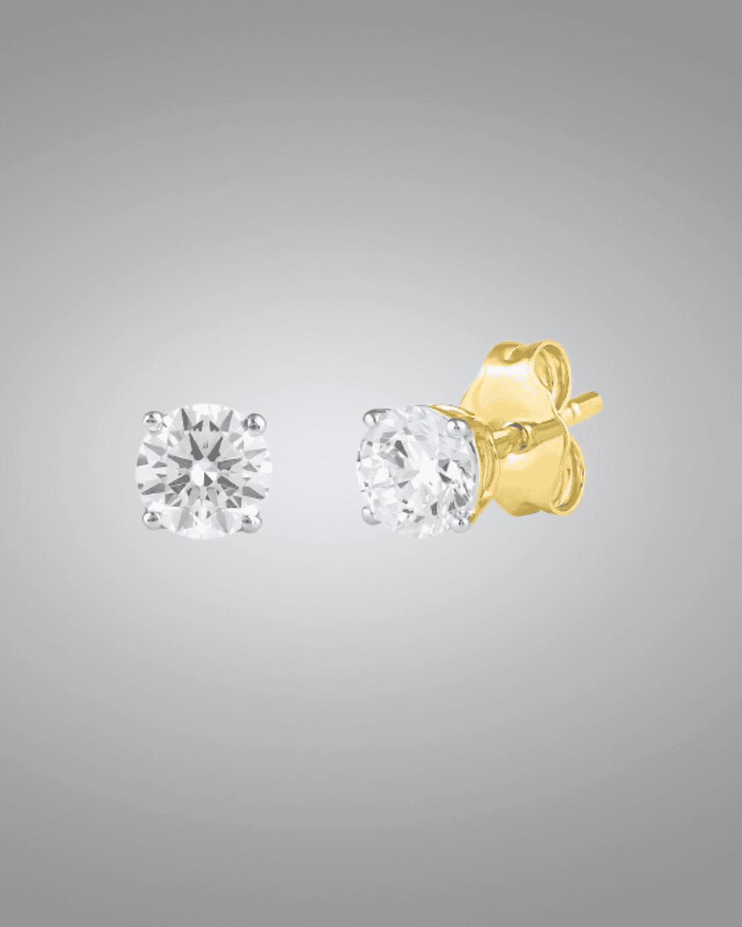 Madison Avenue 9ct Yellow Gold Lab Grown 0.75ct Diamond Earrings.