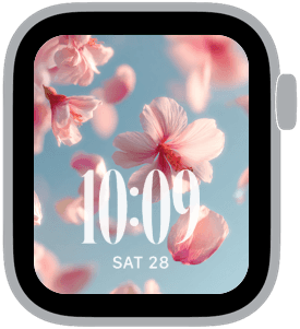 petal drift Apple Watch face preview 2 featuring floral, modern, and spring.