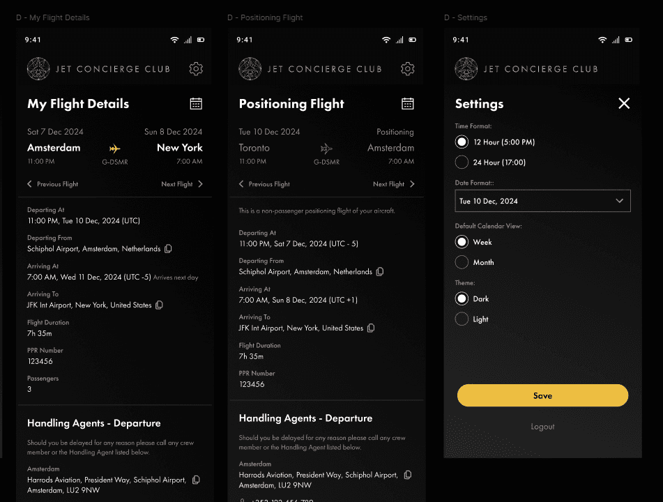 More app screens