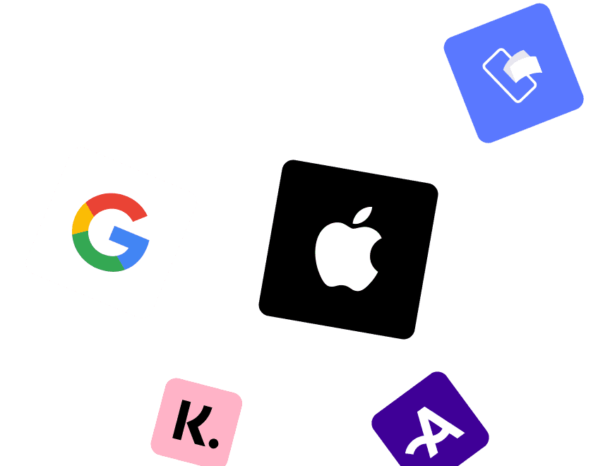 Logos of payment methods - apple pay, Mobilepay, Googlepay, Klarna, Anyday