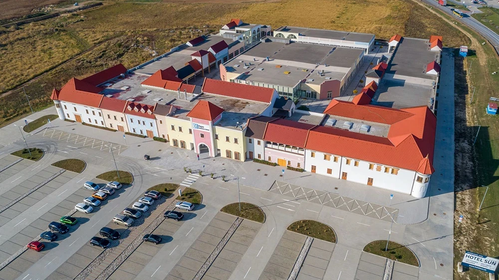 Aerial view of client premises showcasing a successfully completed project.