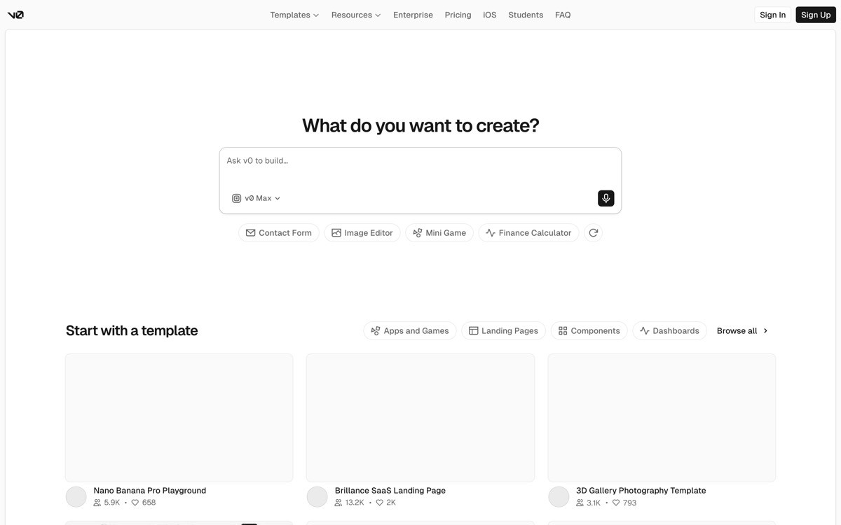 Best AI Agent UI Examples with v0