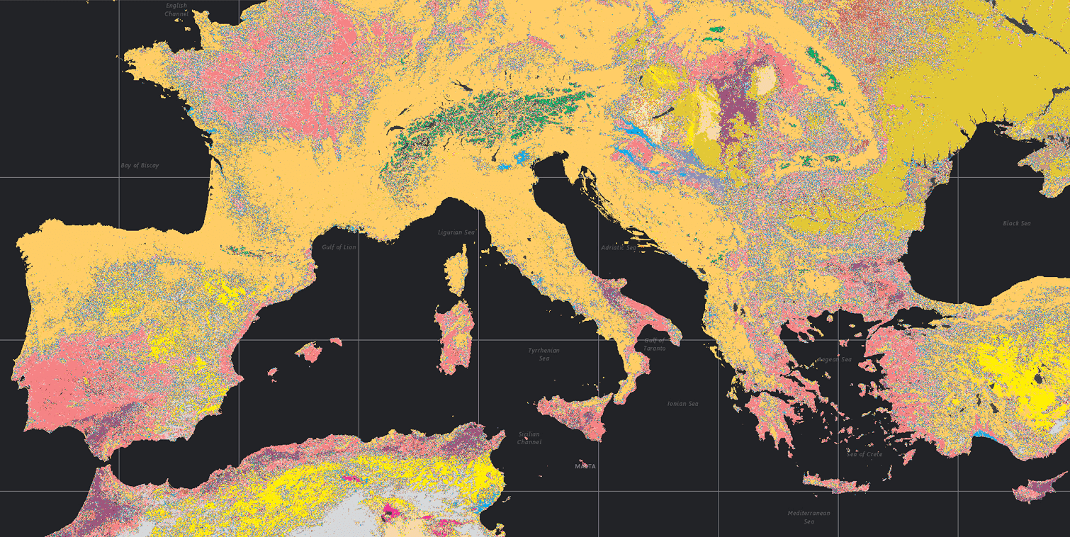 GIS for agriculture map showing crop blocks and field boundaries