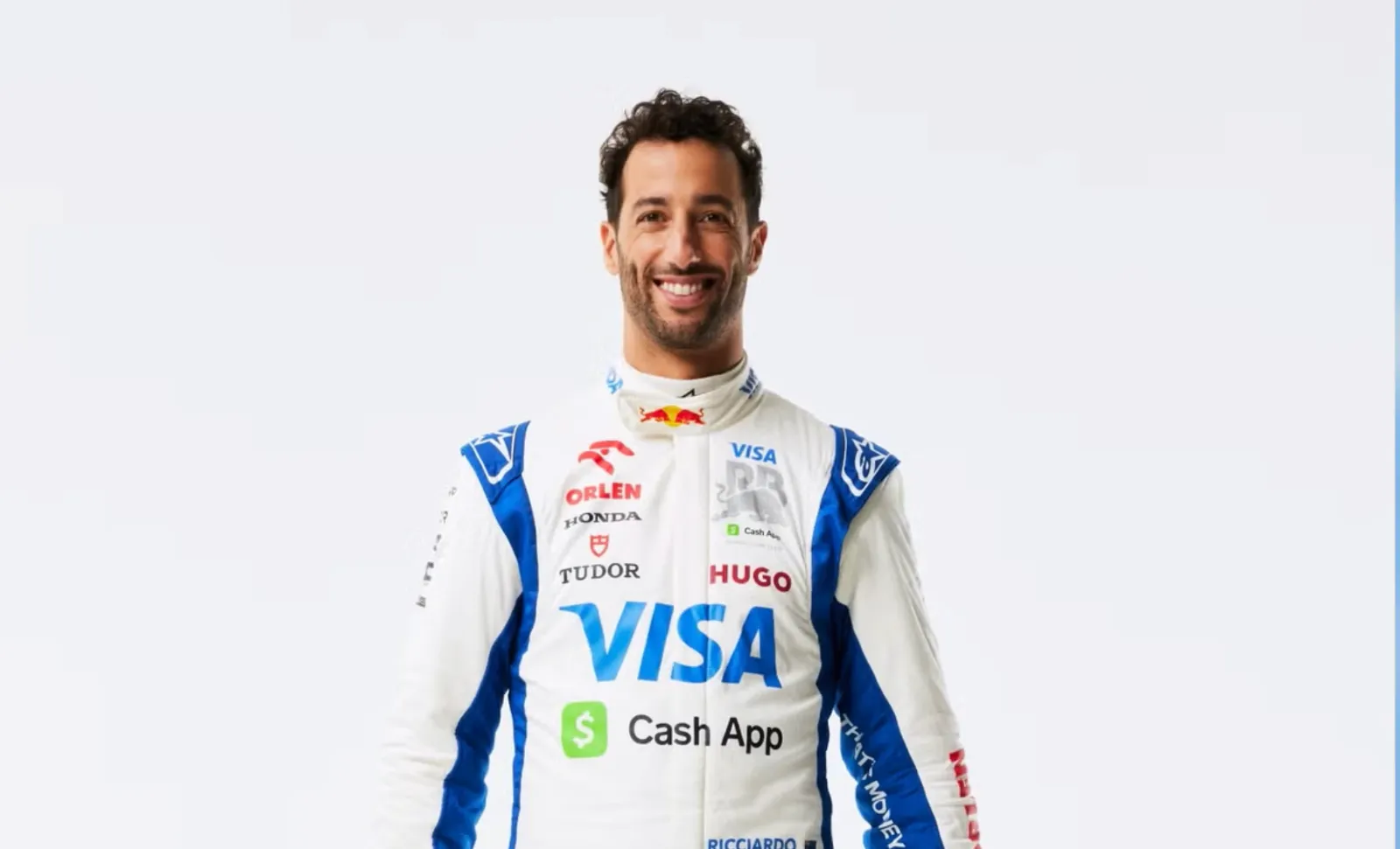 Daniel Ricciardo, F1 driver, portrait in a racing suit
