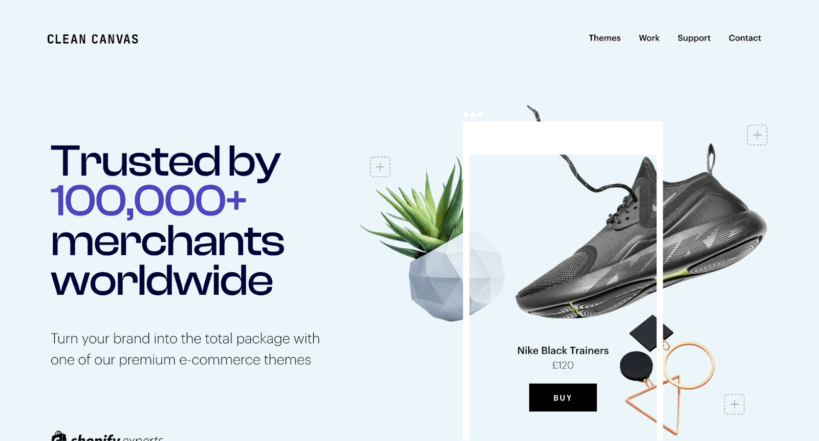 clean canvas homepage