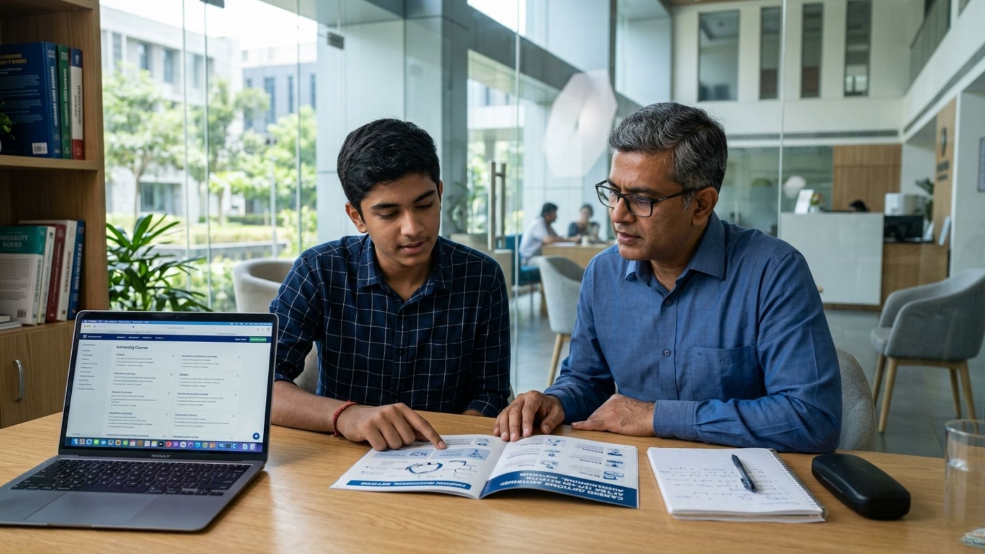 Student discussing academic paths with a mentor while exploring the best career options after 12th science