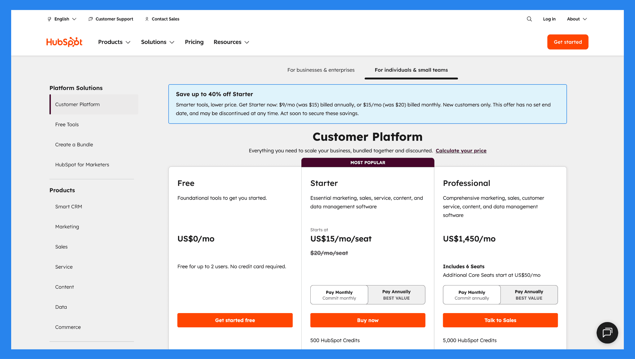 Hubspot Pricing Plans
