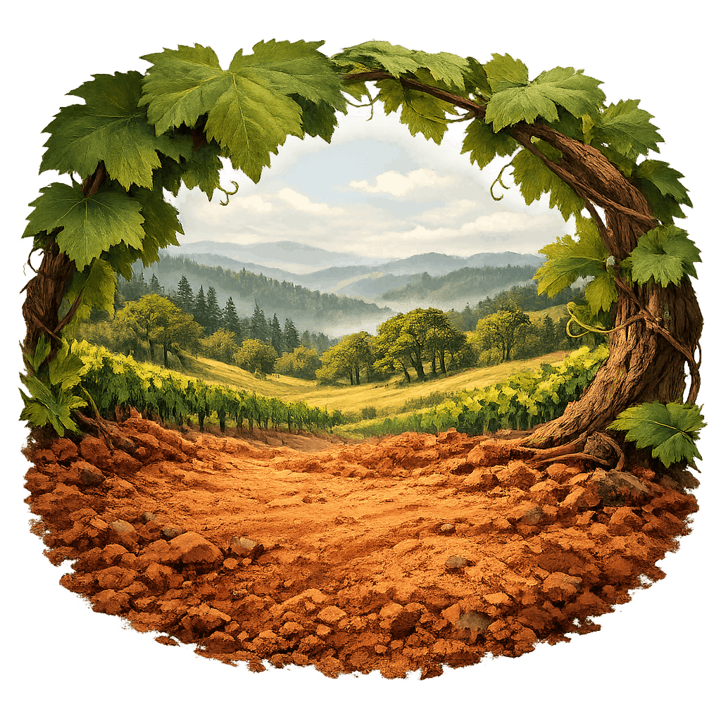 Detailed graphic of the Tualatin Hills wine region.