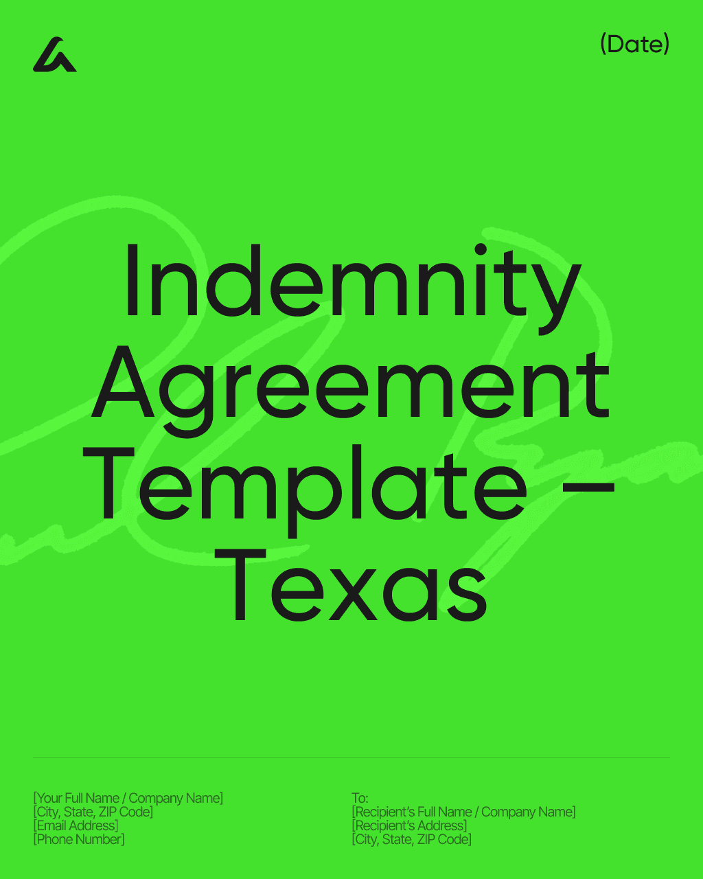 Indemnity Agreement Template – Texas