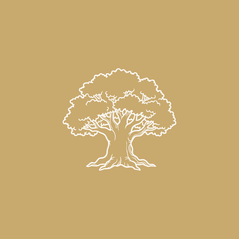 oak tree on gold background