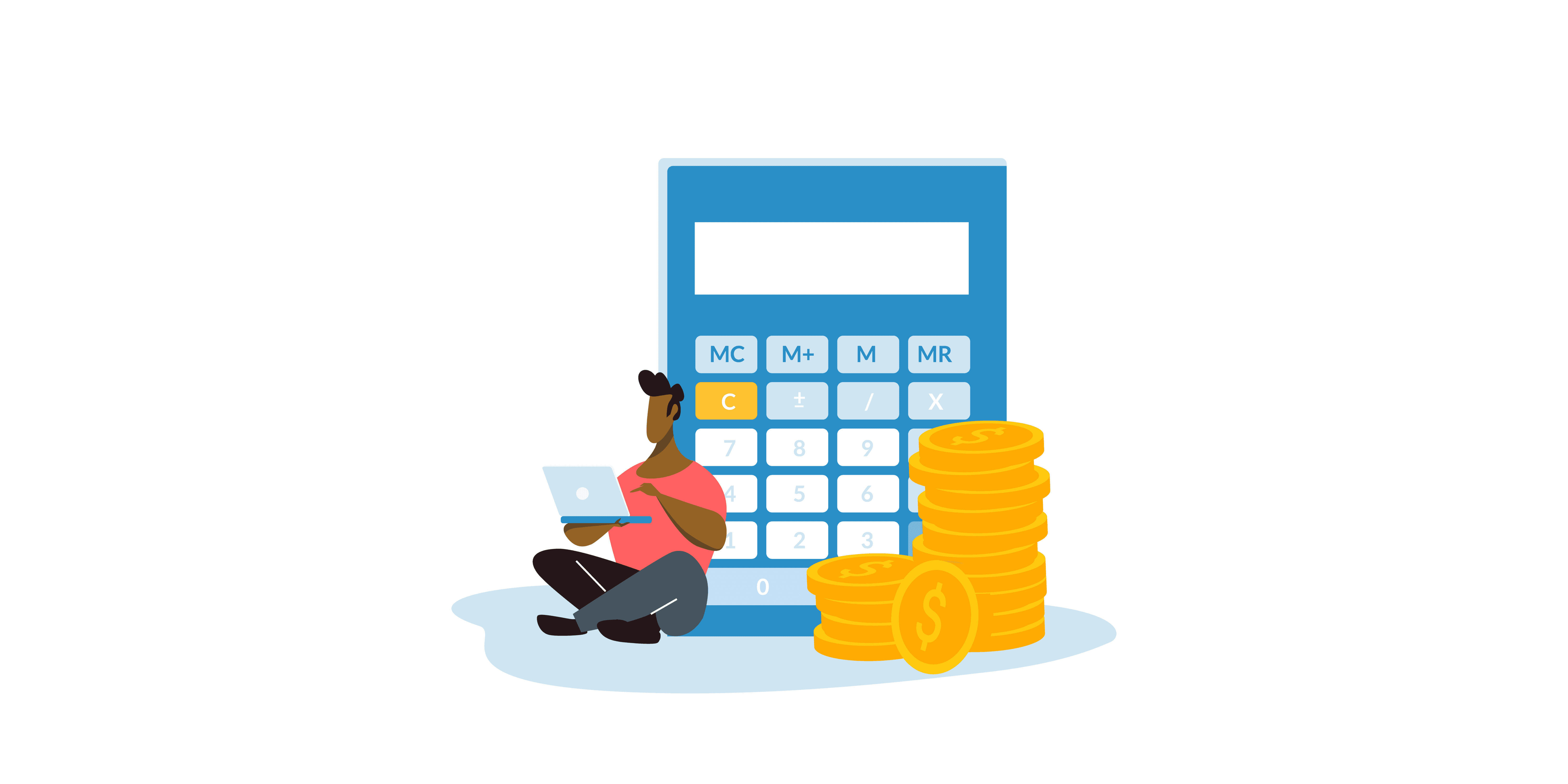 Student calculating data