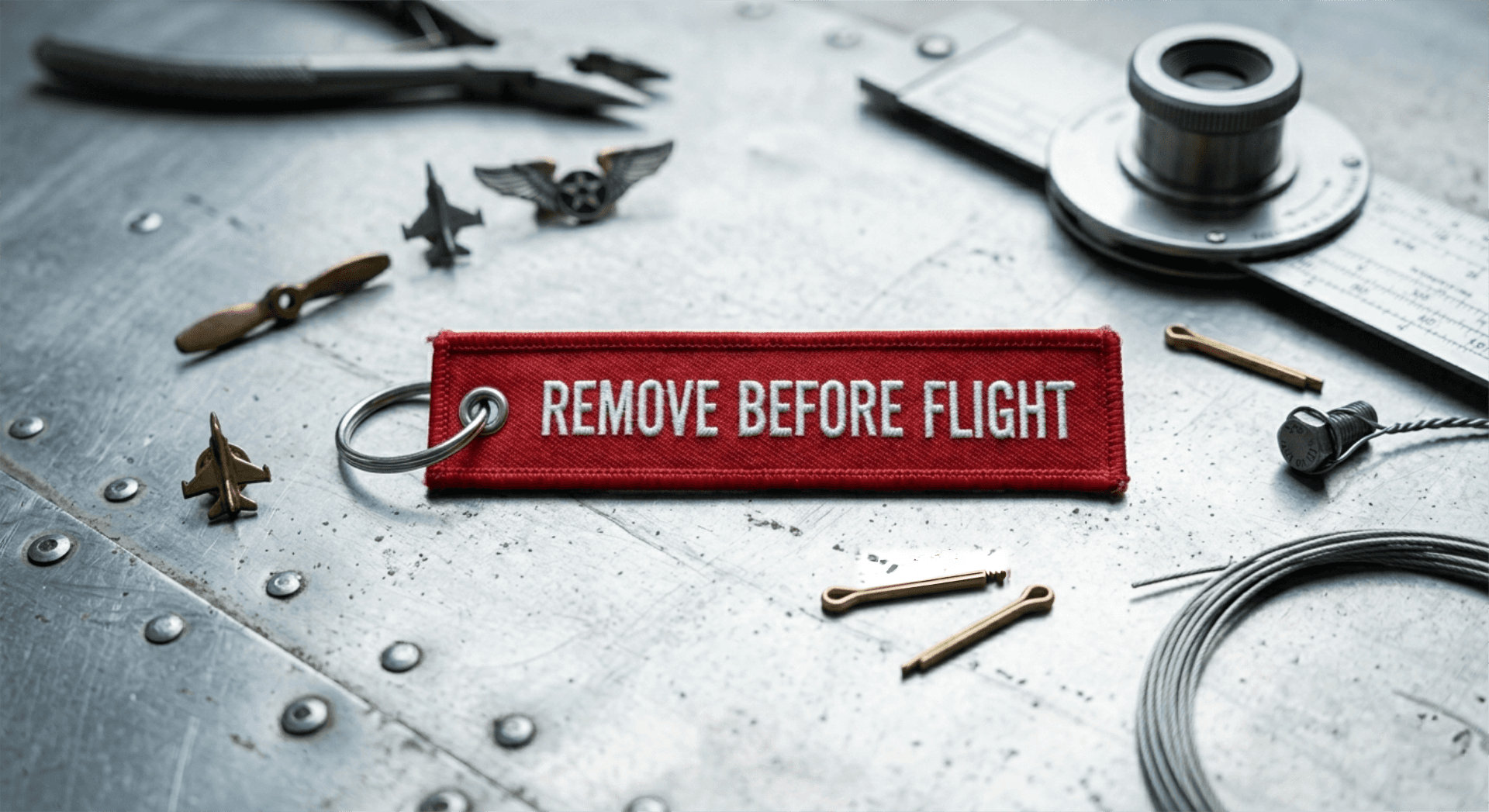 Remove Before Flight Keychain