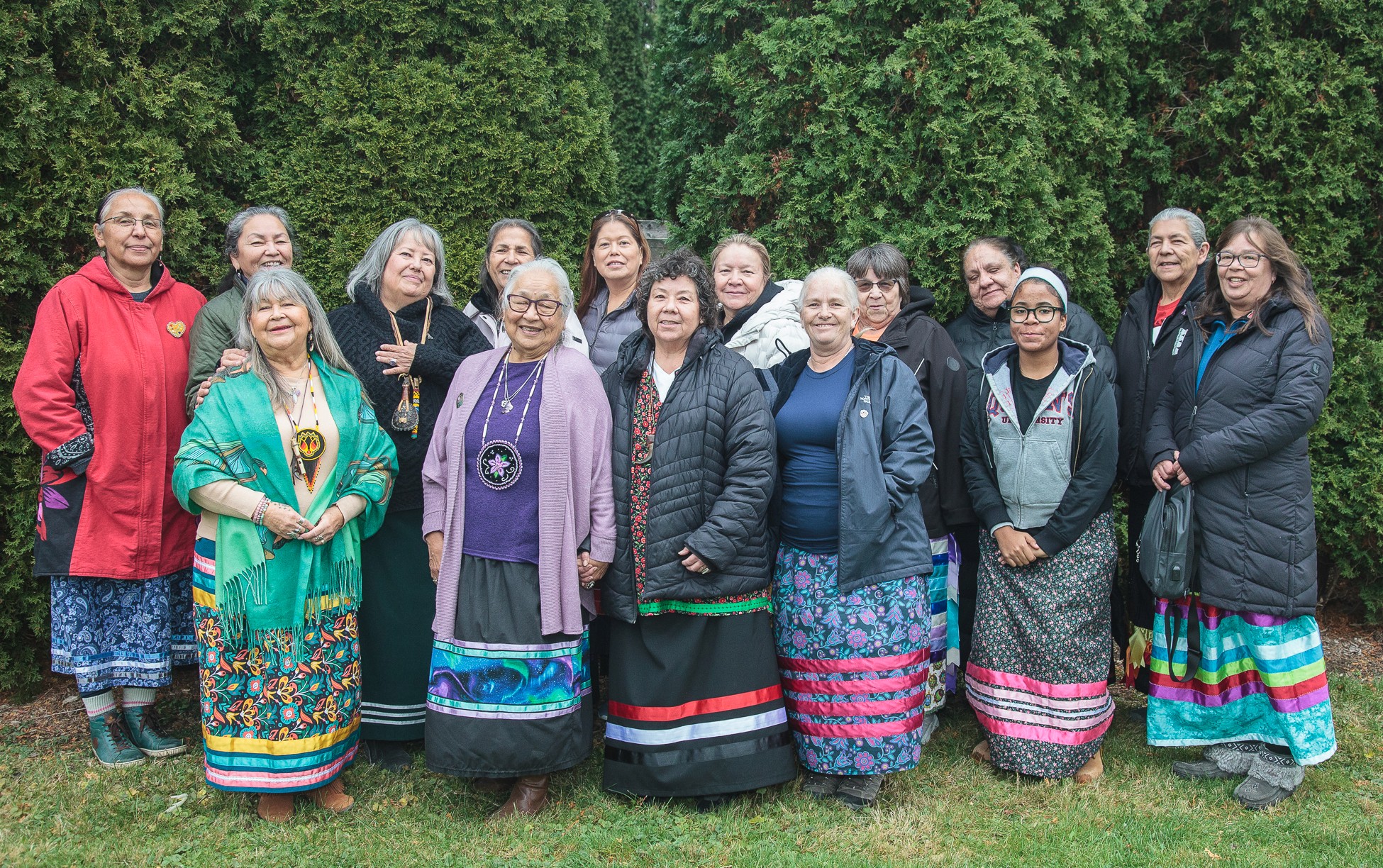 Grandmothers posing to a group photo
