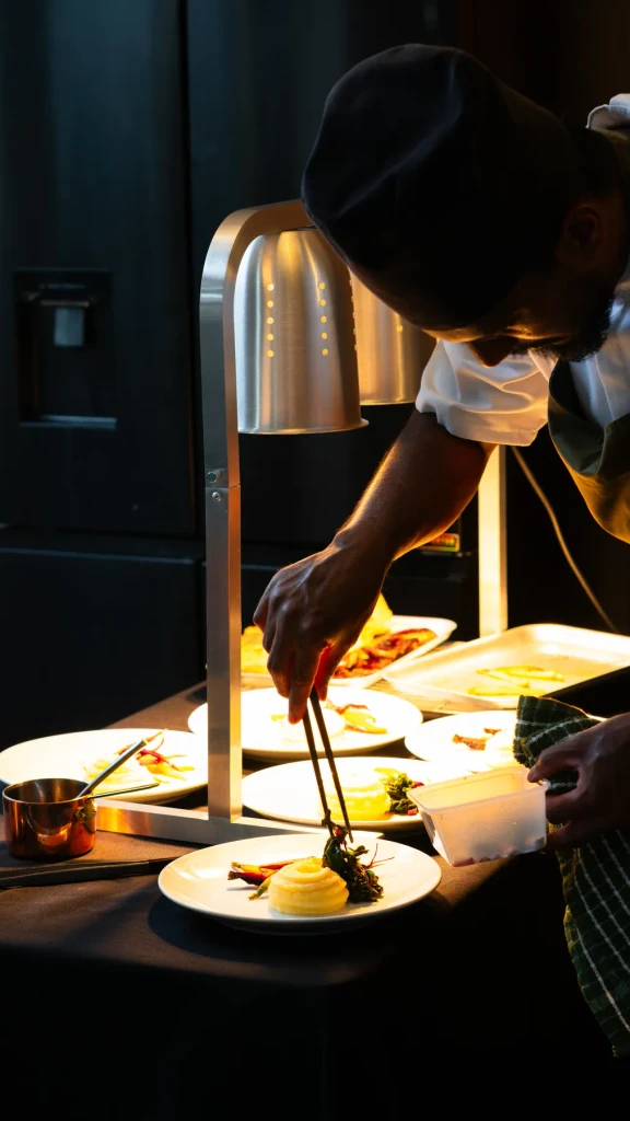 Josh plating mains under the heat lamp