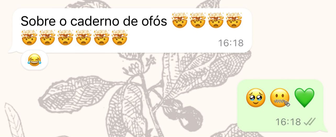Sobre o caderno de Ofós: 🤯