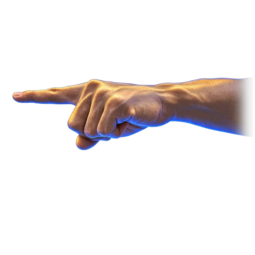 A hand reaching toward the Earth from the right