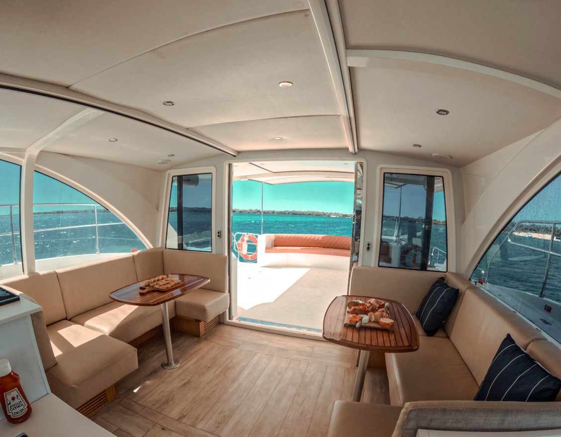 Luxury yacht at dock