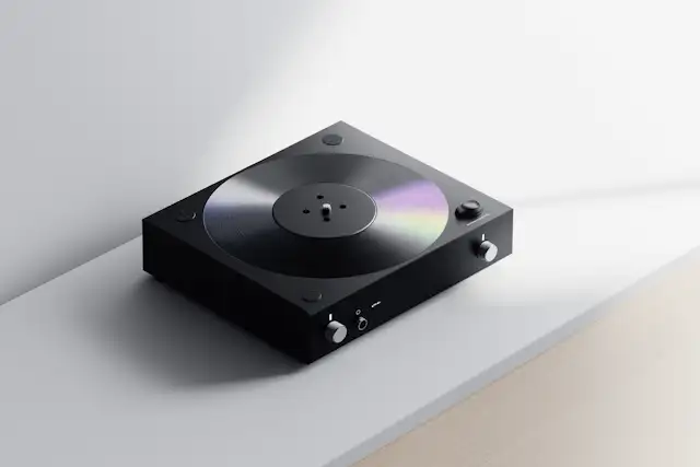 Vintage Black Disk Player