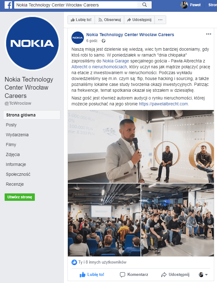 Paweł Albrecht prowadzi szkolenie dla zespołu Nokia