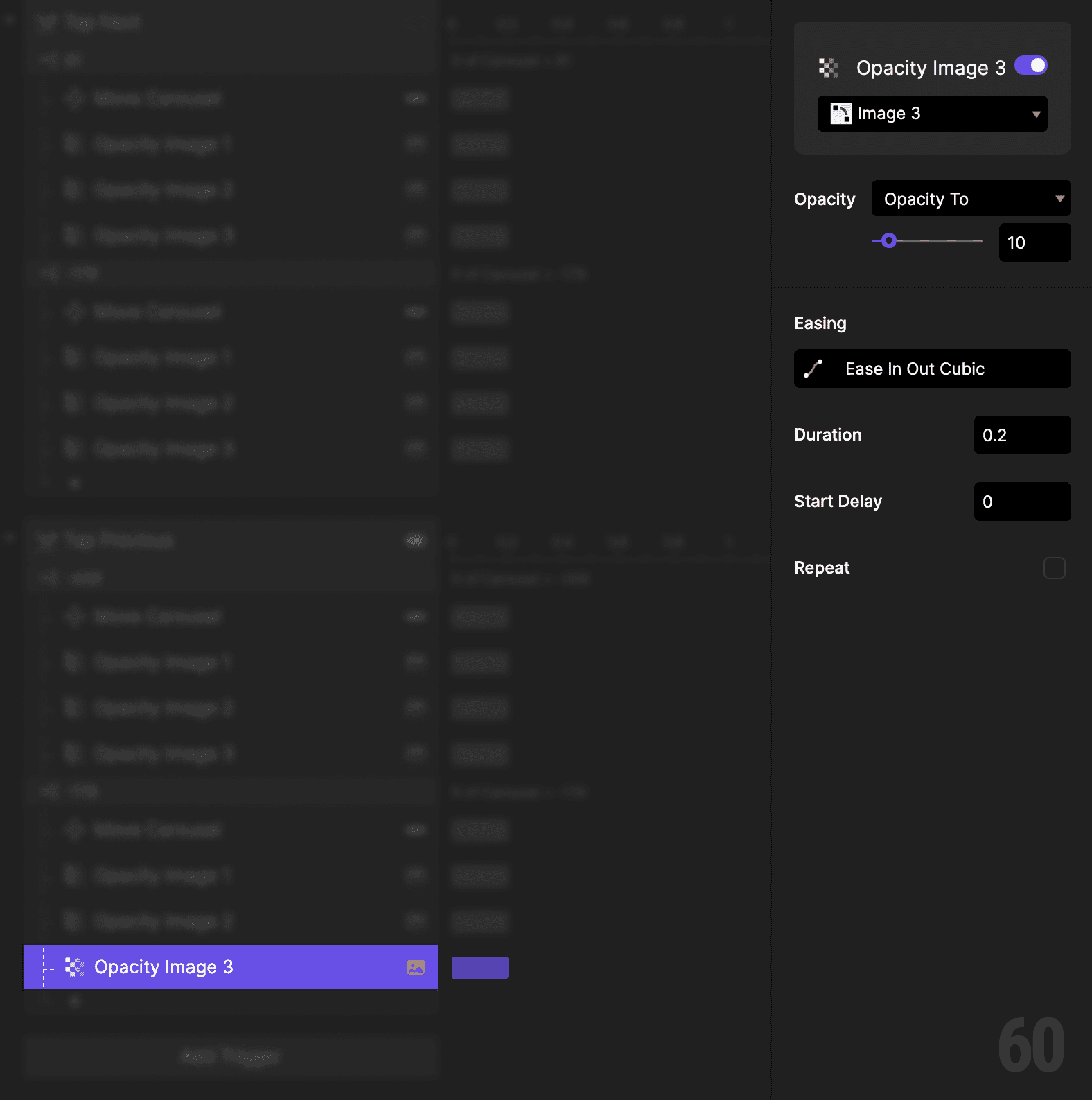 This is a screenshot of Step 22: Fade out Image 3.