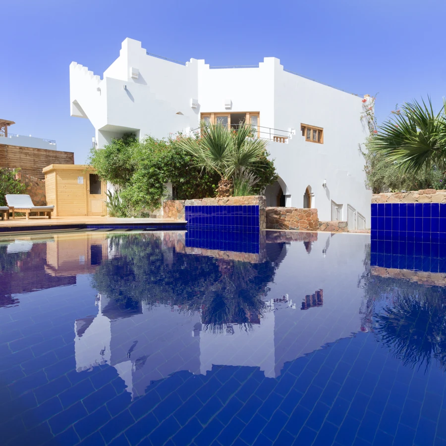 pool view at red c villas
