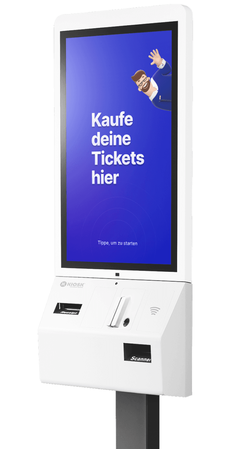 Hero image for the Self-Checkout Terminal project, showing the physical kiosk