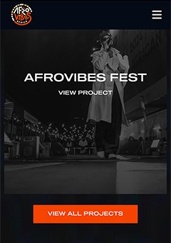 Afrovibes Africa projectpage UI — digital platform design, MetaCraft.