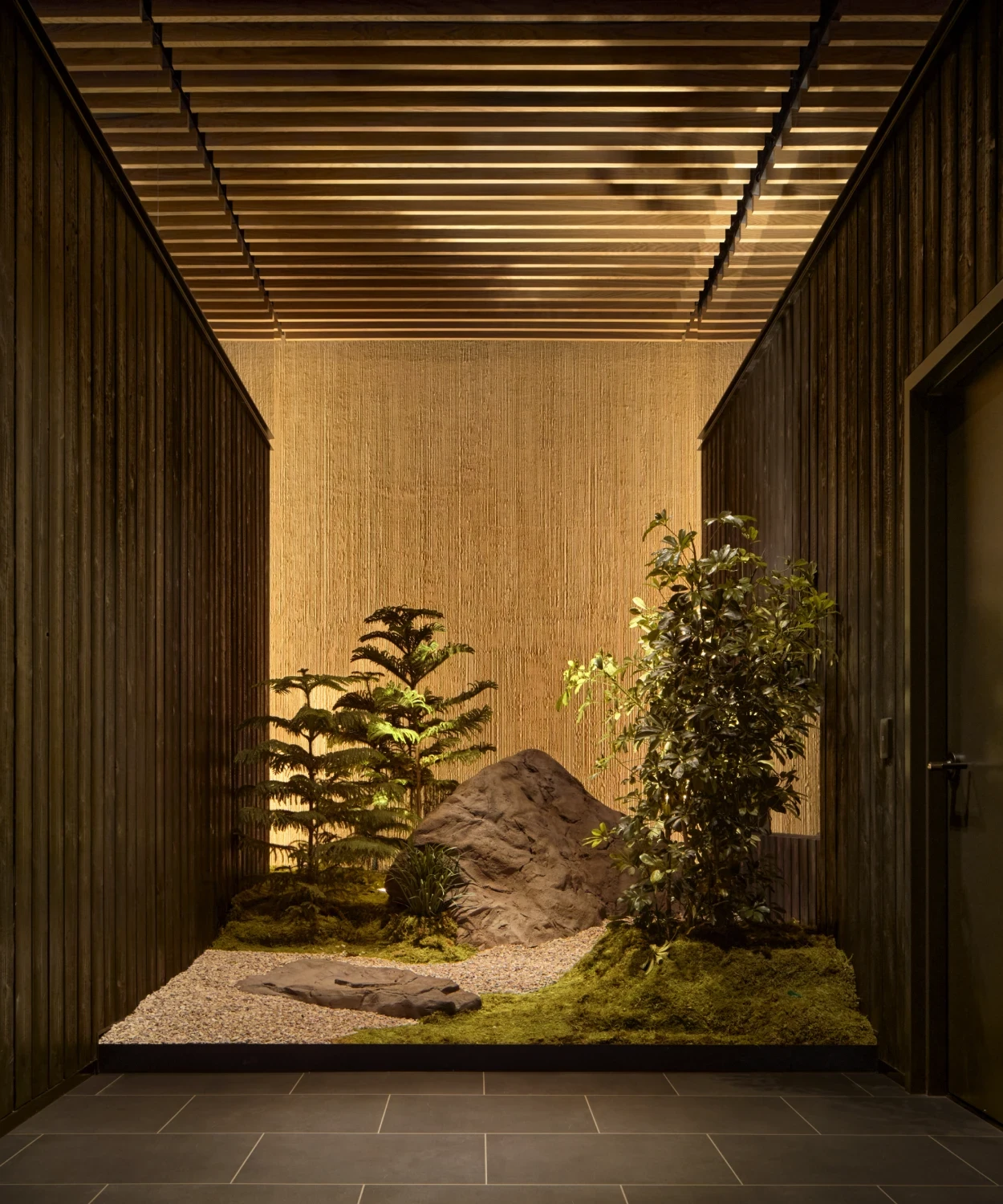 Indoor garden at New York City longevity medical clinic creating a calming environment for advanced health assessments.