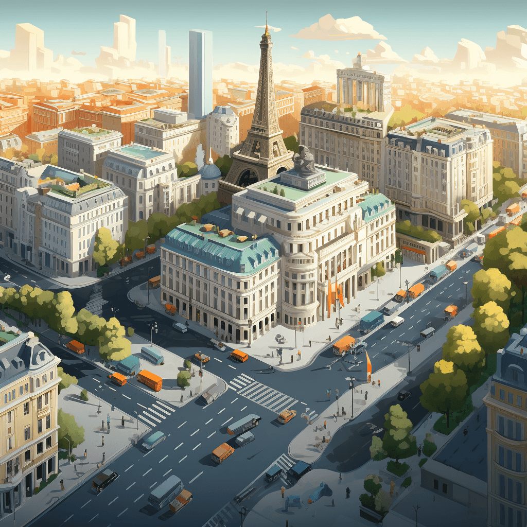 Modern paris isometric illustration