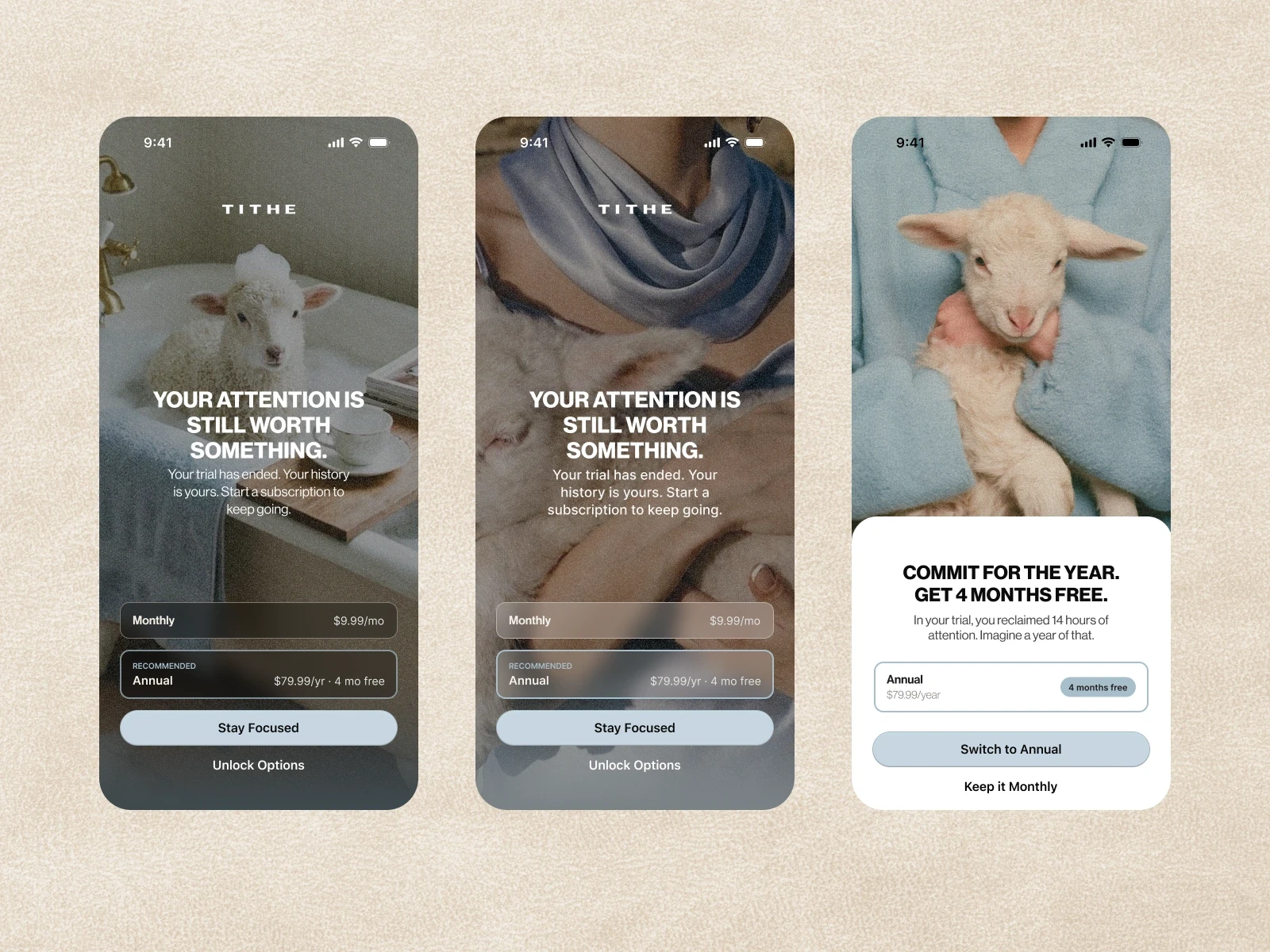Tithe — Paywall screen