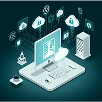 Imagem de um computador simulando envio de arquivos