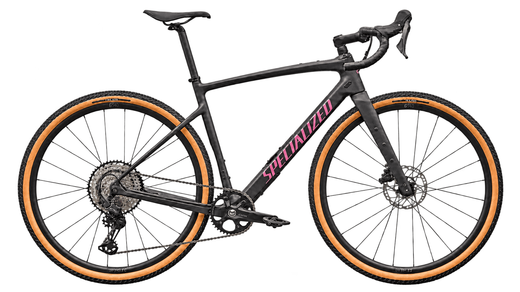 a black gravel bike