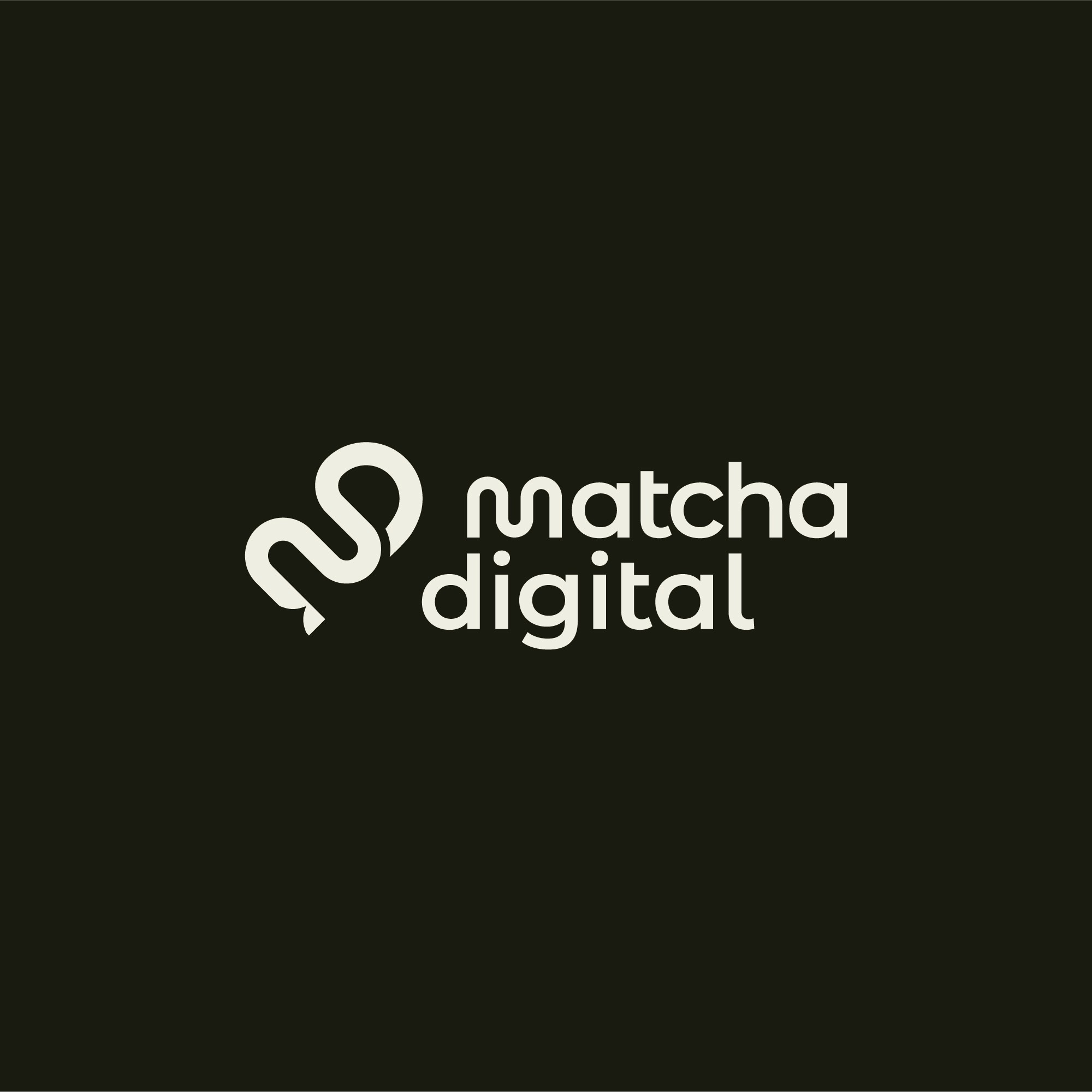 logo complet matcha digitale sur fond foncé.