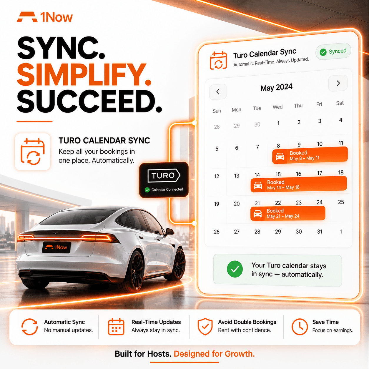 Sync. Simplify. Succeed. Turo calendar sync
