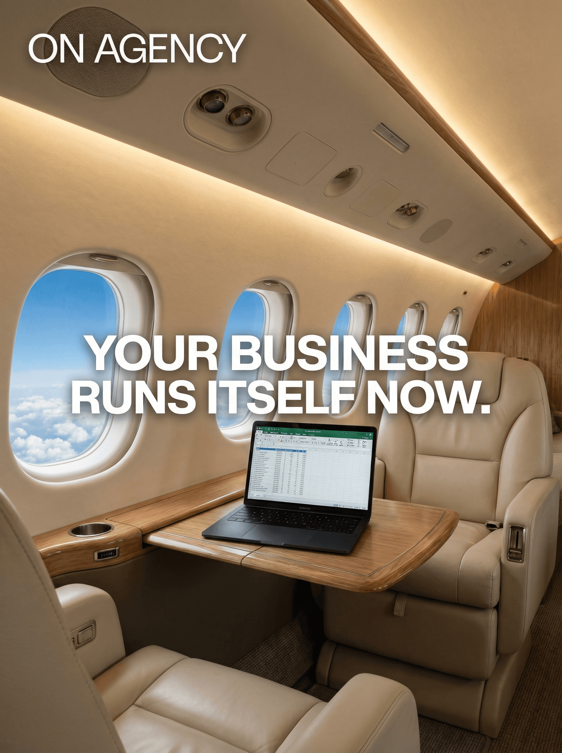 Private jet interior